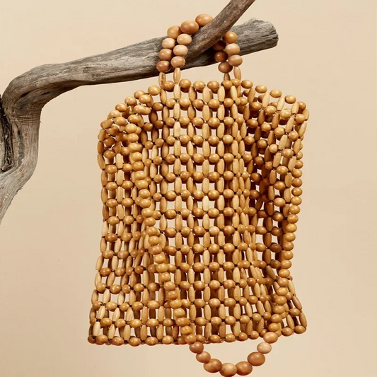 Seashore Wood Weave Handbag