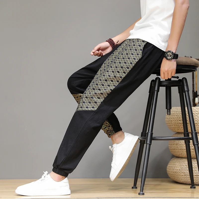 100% Cotton Lightweight Diamond-Shaped Breathable Pants