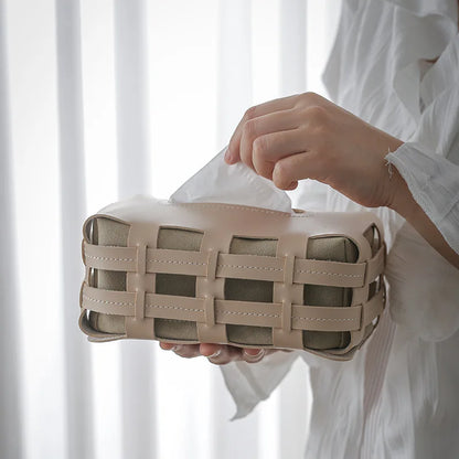 Hand-Woven Nordic Tissue Box