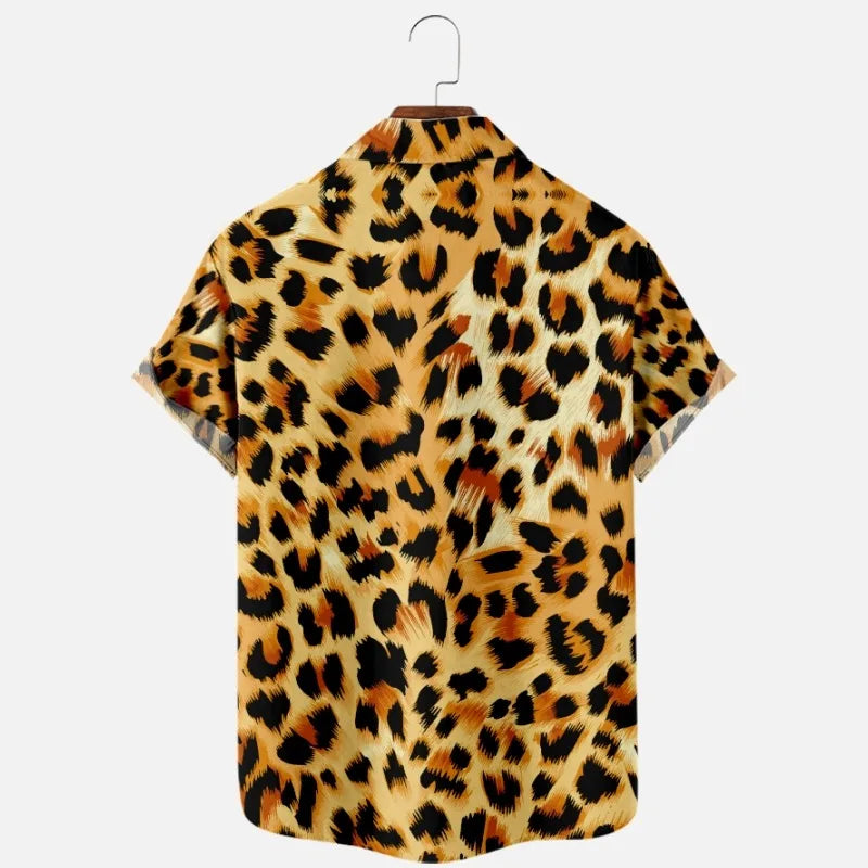 Leopard V-Neck Retro Shirt