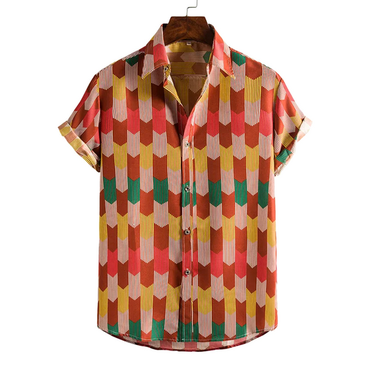 Hawaiian Multicolored Button-Up Shirt