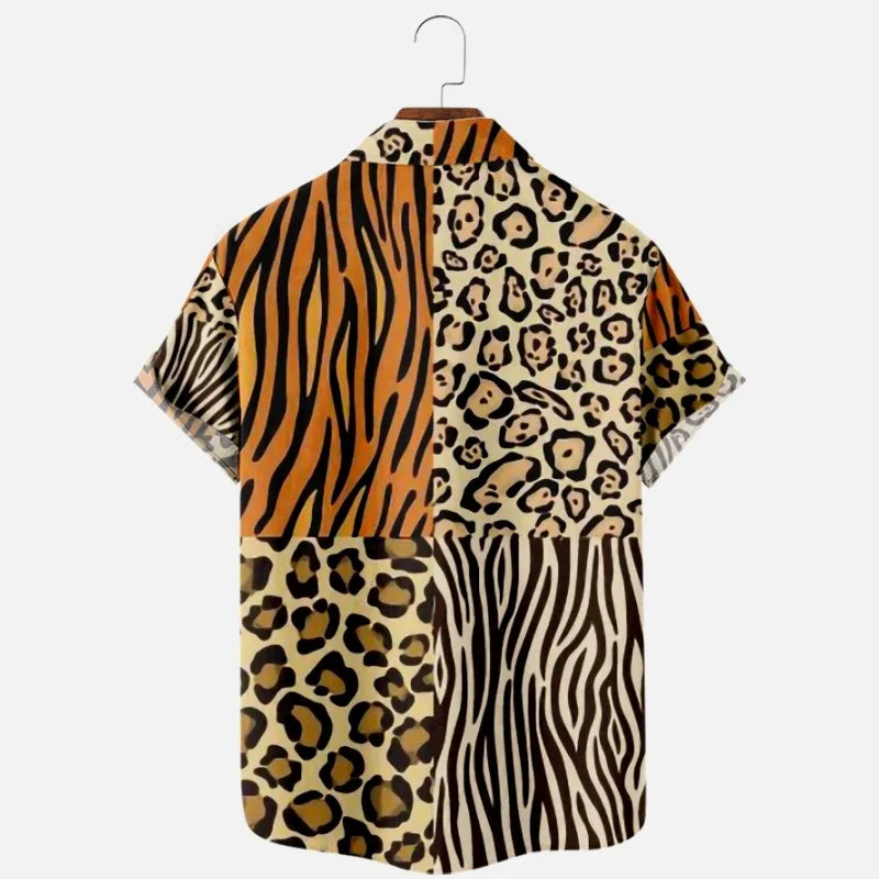 Leopard V-Neck Retro Shirt